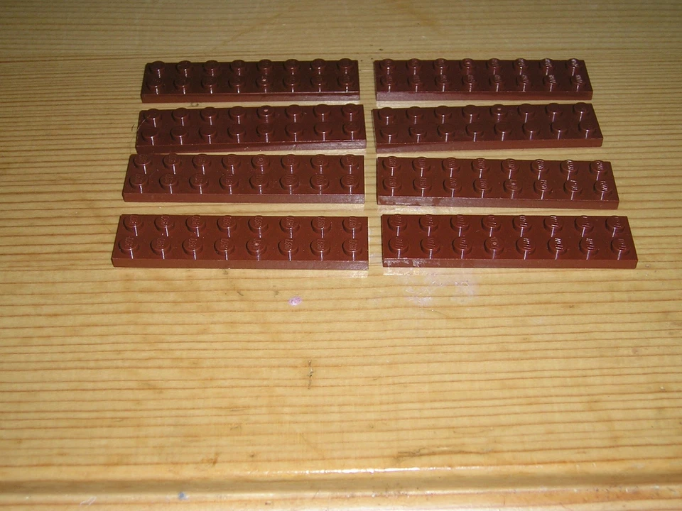 Lego 8 x Platte dünn Grundplatte Basic 2x8 3034 braun  ( J 2 ) - Bild 1 von 2