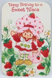Vtg 1980 Strawberry Shortcake Niece Birthday Greeting Card American Greet Signed - Picture 1 of 8
