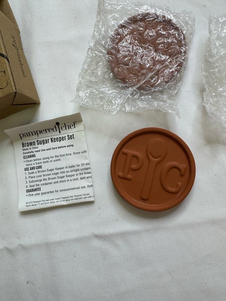 Избалованный шеф-повар коричневый сахар хранитель 2 терракоты диски держать сахар мягкий #100025 новый в коробке - Изображение 1 из 1