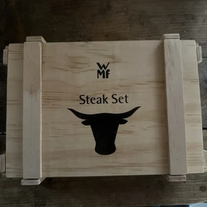 WMF Steakbesteck 12-teilig, für 6 Personen, Steakmesser Set in Holzkiste - Bild 1 von 3