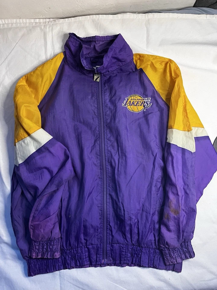 Los Angeles Lakers Jacket XL Purple Windbreaker Zip Up Logo 7 Vintage Athletic - Image 1 of 4