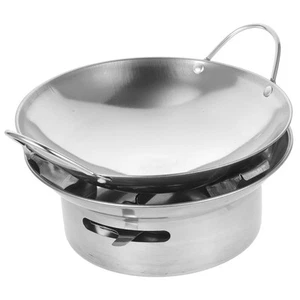 UPKOCH 1 Set Stainless Steel Hot Pot with Alcohol Stove, Portable Spirit Cook... - Picture 1 of 9