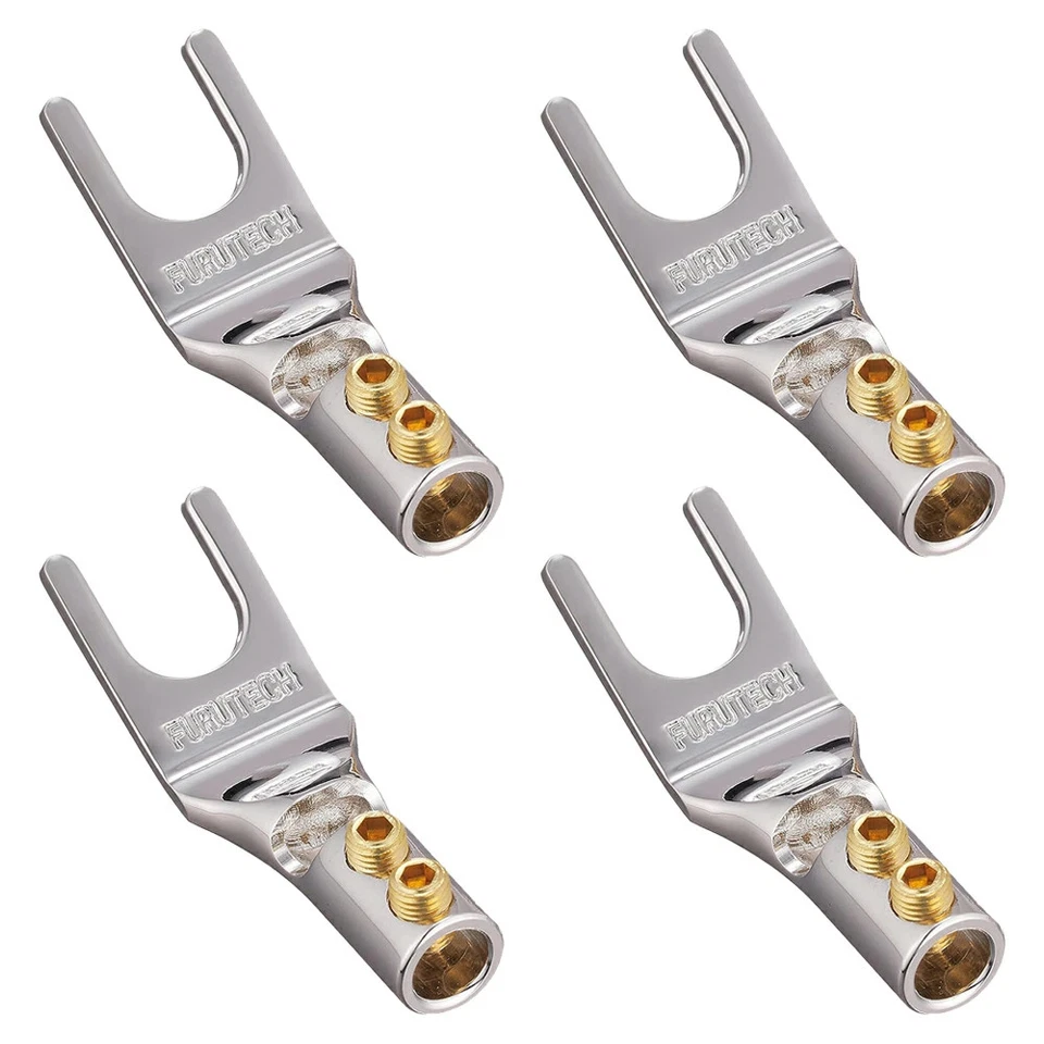 FURUTECH - FP-201(R) Set of 4 Screw-Mounted Y-Lugs, Rhodium Plated jp - Image 1 of 1