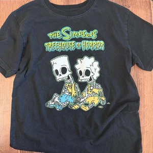The Simpsons Treehouse of Horror T-Shirt Bart & Lisa Skeletons Men’s Medium Fair - Picture 1 of 8