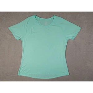 Athletic Works Womens Green Short Sleeve Solid Casual Shirt Size 2X - Picture 1 of 11
