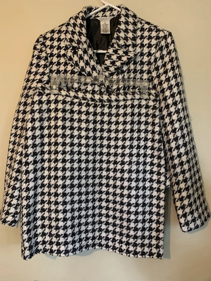 Uniforme John Paul Richard Falda Traje Blazer Talla 8 Falda Talla 6 Negro y Blanco Houndsto Foto 1 de 4