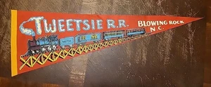 Vintage 1960s Felt Pennant Tweetsie Railroad Blowing Rock NC 26" - Picture 1 of 13