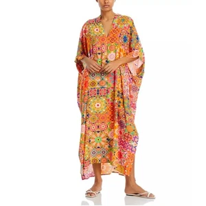 Johnny Was Kaleida Kaftan L/XL Multi Blumendruck Maxikleid Überwurf Liege - Bild 1 von 12