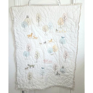 Trapunta Pottery Barn Kids Dakota Woodland bambino ricamata animali 36x50 - Foto 1 di 6