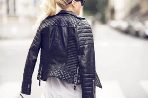 Womens Ladies Quilted Black Lamb Skin Designer Fashion Leather Jacket - Picture 1 of 6