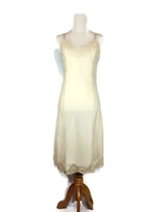 Vintage Lace Slip Dress Cream Barbizon Crepe Remarque 34 Adjustable Straps - Picture 1 of 11