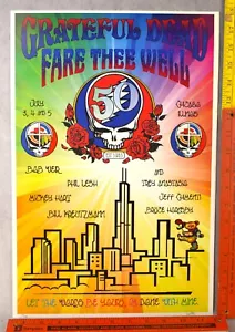 Grateful Dead Fare The Well 50th Tour Poster Chicago, Signed, Ltd. Ed. 2/100 - Picture 1 of 6