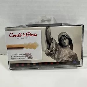 Conté à Paris Portrait Crayons Set with 12 Assorted Colors New Sealed - Picture 1 of 7