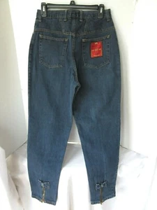 Vintage Bonjour Women's High Rise Mom Jeans Zipper Bow Tapered Leg Sz 13 80s - Picture 1 of 12