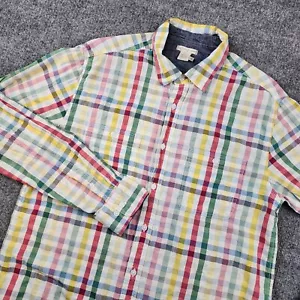 Carbon 2 Cobalt Long Sleeve Button Shirt Mens Med Colorful Gingham Check Plaid - Picture 1 of 13