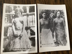 2 PHOTOS OF TOPLESS NATIVE SOUTH PACIFIC WOMEN/PORT MORESBY & WALLIS ISLAND - Picture 1 of 6