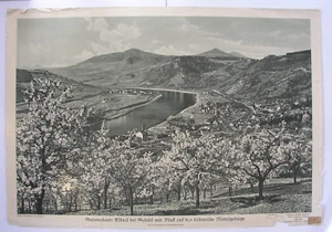 Wandbild Sudetenland Elbtal Salesel Blick böhmische Mittelgebirge 92x64cm 1939 - Bild 1 von 5