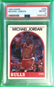 Michael Jordan 1989 Hoops #200 graded PSA 8