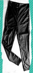 Women's S CONNECTION 18 Vegan Leather Skinny High Rise Leggings Pants Black nwot - Picture 1 of 3