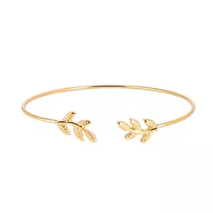 2PCS Leaf-Shaped Rose Gold and Silver Bracelet: Stylish Jewelry for Women - Picture 1 of 8