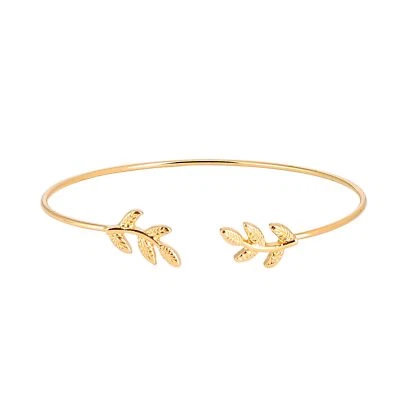 2PCS Leaf-Shaped Rose Gold and Silver Bracelet: Stylish Jewelry for Women - Image 1 of 4