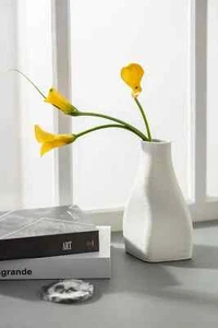 Vaso Forma Irregolare Ceramica Bianca - Elegante Arredamento Casa per il Tuo Bellissimo Spazio - Foto 1 di 6