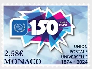 monaco 2024 150 ann 1874 UPU Universal Postal Union founded BERN switzerland 1v - Picture 1 of 1