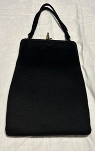 Vintage Elegant Tuxedo Purse Formal Black Fabric (wool?) Susan Gail Original - Picture 1 of 15