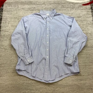 Vintage Brooks Brothers Makers Oxford geknöpftes Hemd 18 - 6 blau weiß Kleid Hickory - Bild 1 von 12