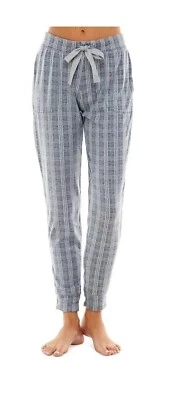 Jaclyn Intimates Womens Whisper Luxe Jogger Pajama/Lounge Pants-Blue Plaid-Large - Image 1 of 4