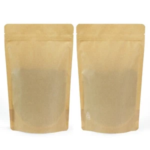 SACCHETTI STAND UP KRAFT OPACHI RICICLABILI CON CERNIERA RICHIUDIBILE, SACCHETTO TERMOSALDABILE - Foto 1 di 80