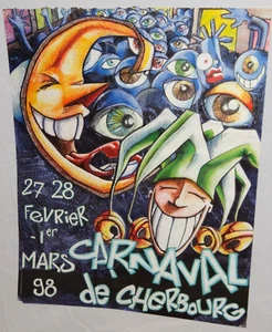 Póster original Carnaval de Cherburgo 1998 Imprimerie Artistique Lecaux Francia - Imagen 1 de 9
