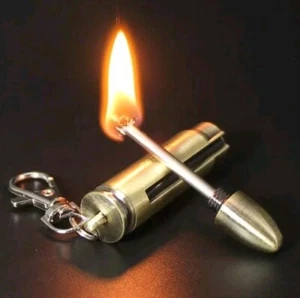 Manchon cartouche essence extérieure tempête briquet silex allumette camping ️forêt - Photo 1/3