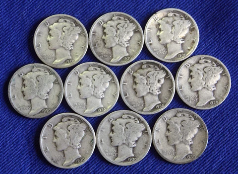 1930-p Mercury Head Dime Average Grade of Coin You Will Receive Is Photographed Cover