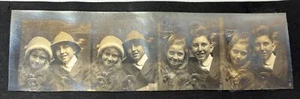 Vintage Photobooth Strip, 4 Photo Strip, Cute Young Couple In Unique Hats - Picture 1 of 9