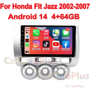 4+64G Para Honda Fit Jazz 2002-2007 Wireless Carplay Android 14 Car Stereo Radio - Picture 1 of 21