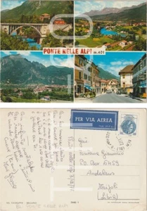 PONTE NELLE ALPI m.401 - VEDUTINE (BELLUNO) 1977 X TRIPOLI LIBIA VIA AEREA - Bild 1 von 1