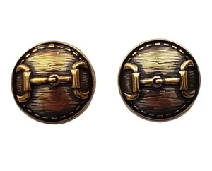 Blazer dos botones ecuestres antiguo dorado marrón patrón de mordida de caballo metal para hombre - Imagen 1 de 1