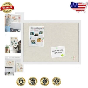 Versatile 30" x 20" Cork Board with Strong Self-Healing Ability - Wall Mounted - Picture 1 of 10