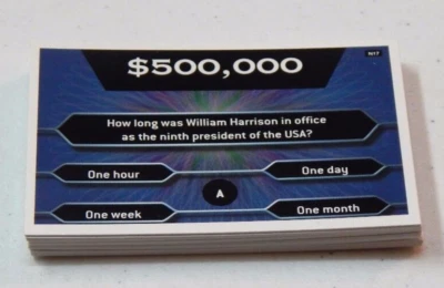 2000 Who Wants To Be A Millionaire Board Game 500,000 Dollar Question Cards Only - Image 1 of 2