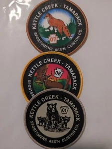Lote de 3 parches Kettle Creek Tamarack Sportsman Association Clinton County - Imagen 1 de 8