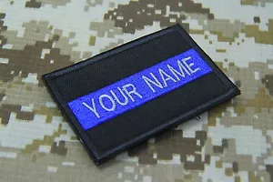 2 pz TOPPA POLIZIA NOME PERSONALIZZATO TESTO SOTTILE LINEA BLU 3X2" supporto gancio - Foto 1 di 1