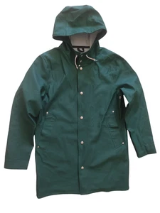 Stutterheim Lightweight Drawstring Hooded Button Up Waterproof Raincoat Sz M/L - Picture 1 of 24