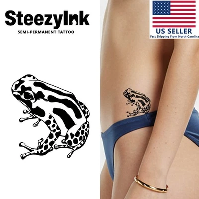 SteezyInk tatuaje temporal vibrante veneno dardo rana dura hasta 2 semanas 3 x 3 pulgadas Foto 1 de 4