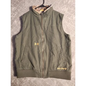 Under Armour Hunting Vest Camo Quilted Lined Distressed Denim Men's XL Green - Picture 1 of 9