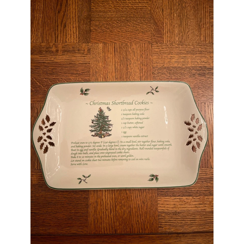 SPODE 12” Pierce’s recipe tray CHRISTMAS SHORTBREAD COOKIES  - Image 1 of 4
