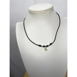 men's women's shark tooth necklace choker costume jewelry beach tropical vaca - Picture 1 of 6