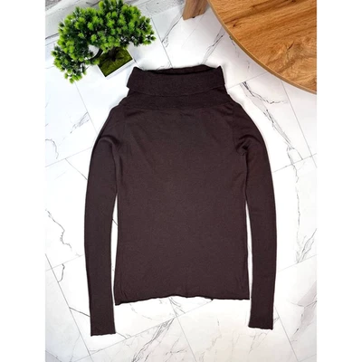 Rick Owens Lilies Avantgarde High Turtle Neck Top Brown Size US12/IT46 - Image 1 of 4