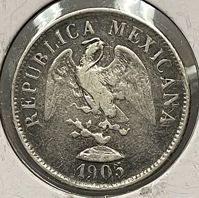 1905 Zs M Mexico Twenty 20 Centavos Last Year Scarce!! - Image 1 of 2