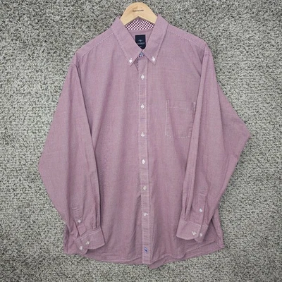 Camisa masculina Tailorbyrd XXL 2XL roxa xadrez Gingham manga comprida com botão - Imagem 1 de 4